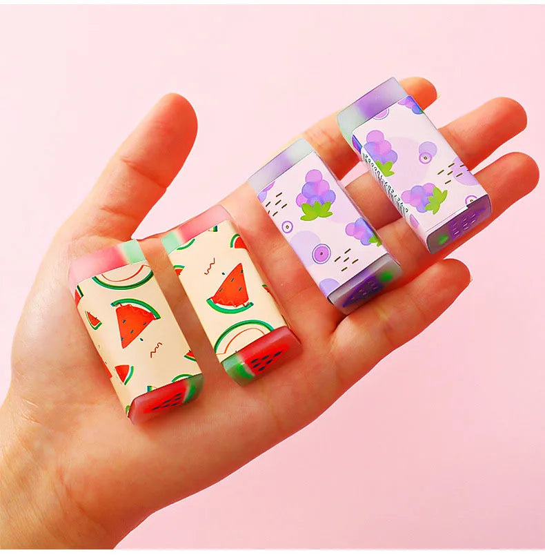 3 Pieces Cute fruit Rubber Eraser